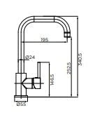 Lavello florida Ø35mm bocca alta canna nera satinata Ø24mm (sca)