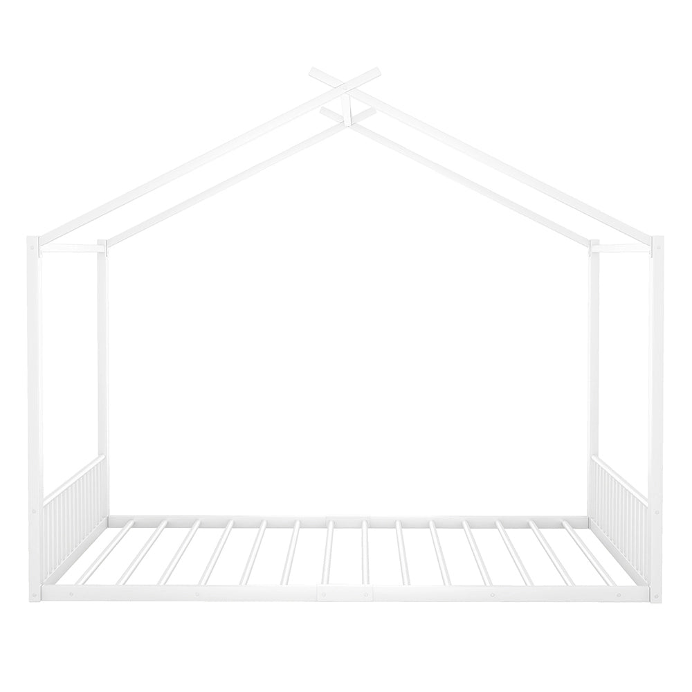 Letto a castello per bambini - Xylo - 140x200 cm - Bianco - Struttura in ferro senza materasso