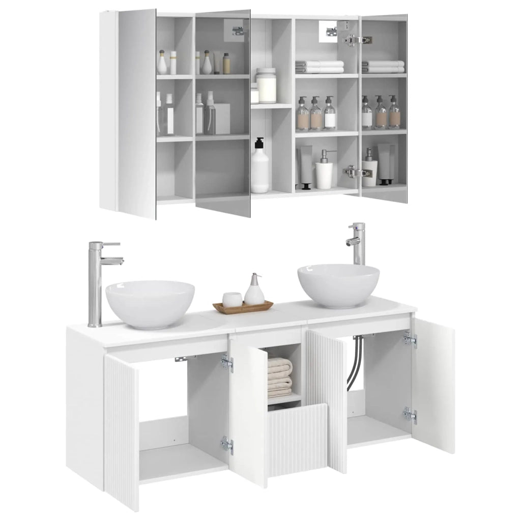 Set di Armadi da Bagno 4 pcs Bianco 103,5 x 15,5 x 70 cm 3406343