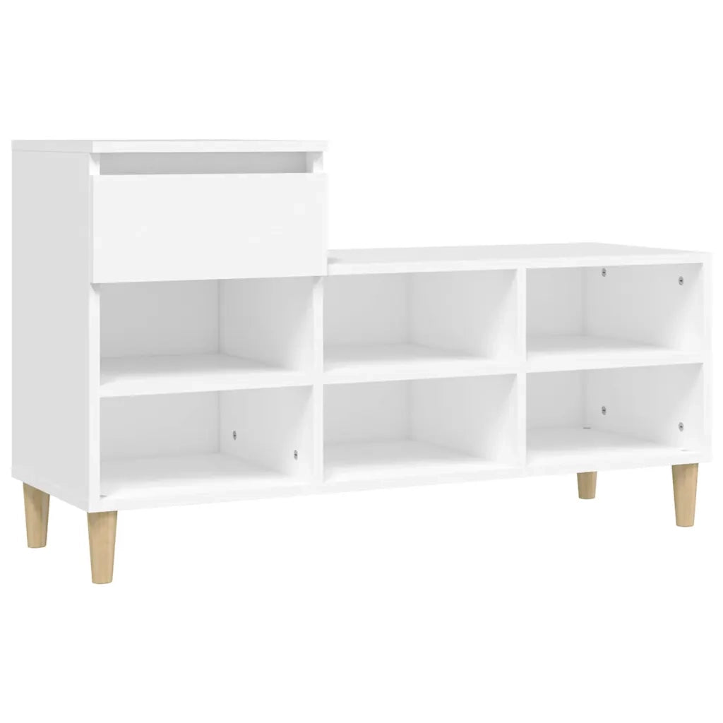 Scarpiera Bianca 102x36x60 cm in Legno Multistrato cod mxl 49560