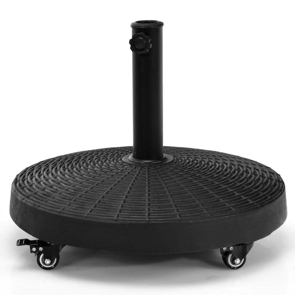 Base per ombrellone in resina da 23kg, Supporto per ombrellone con ruote bloccabili per pali di diametro 38/48mm