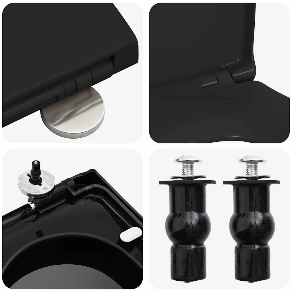 Sedile del WC Regolabile Nero 48 x 36,5 x 4,5 cm Polipropilene CFW8411818