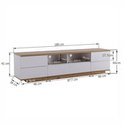 Armadio TV moderno - Xylo - 180cm - Bianco - Veinature legno