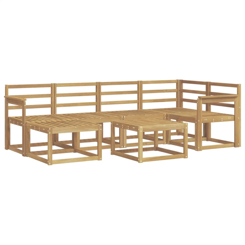 Set di divani da esterno 7 pcs Bianco Legno di Acacia Massello 3387898