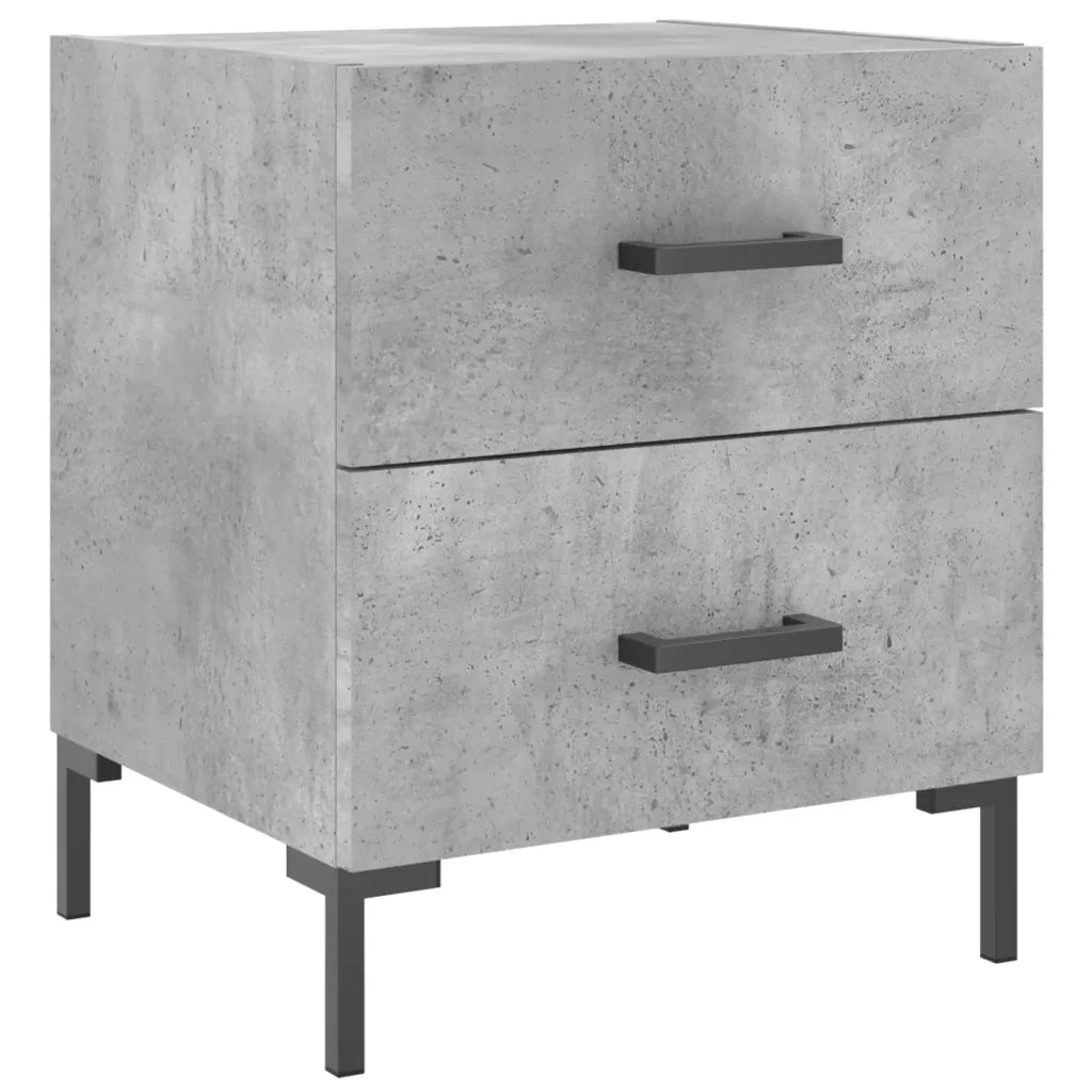 Comodino | Armadio da Notte | Mobiletto da notte Grigio Cemento 40x35x47,5 cm in Legno Multistrato