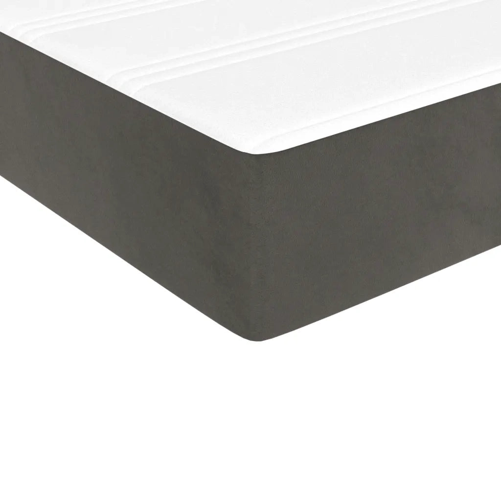 Materasso a Molle Insacchettate Rigidità Media Grigio Scuro 120x190x20 cm in Velluto 4007155