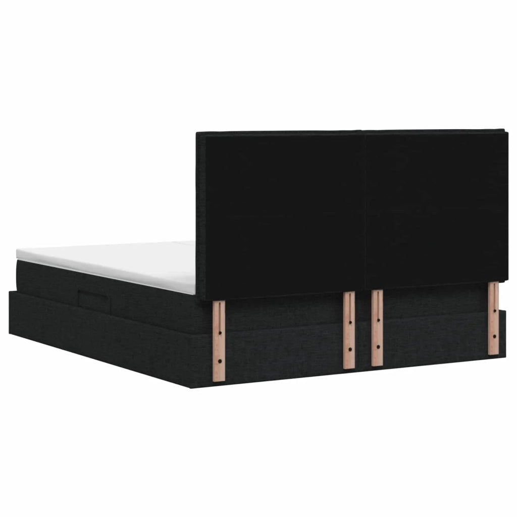 Letto con contenitore LED e materasso Nero 180 x 200 cm Tessuto 3460220