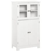 Mobiletto Bagno con due Armadietti 60x30x108,5 cm in MDF Bianco