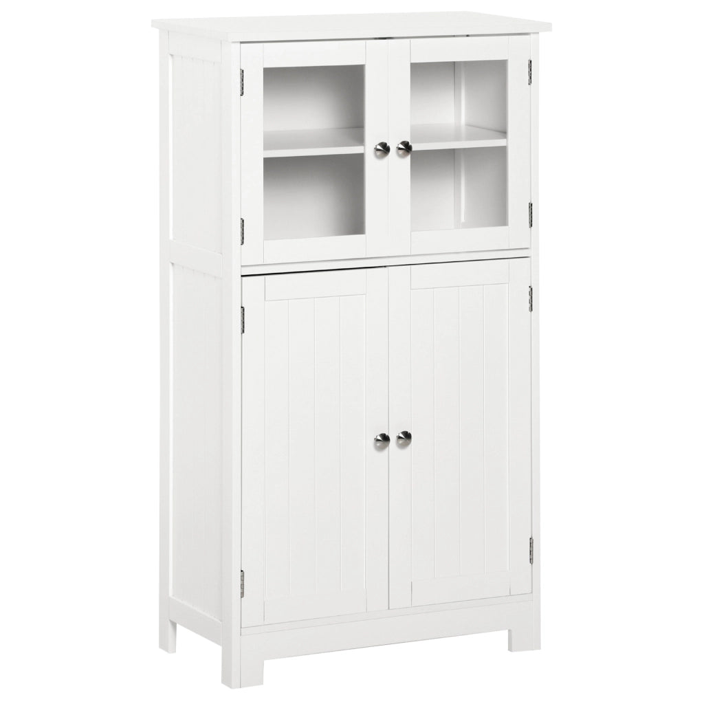 Mobiletto Bagno con due Armadietti 60x30x108,5 cm in MDF Bianco
