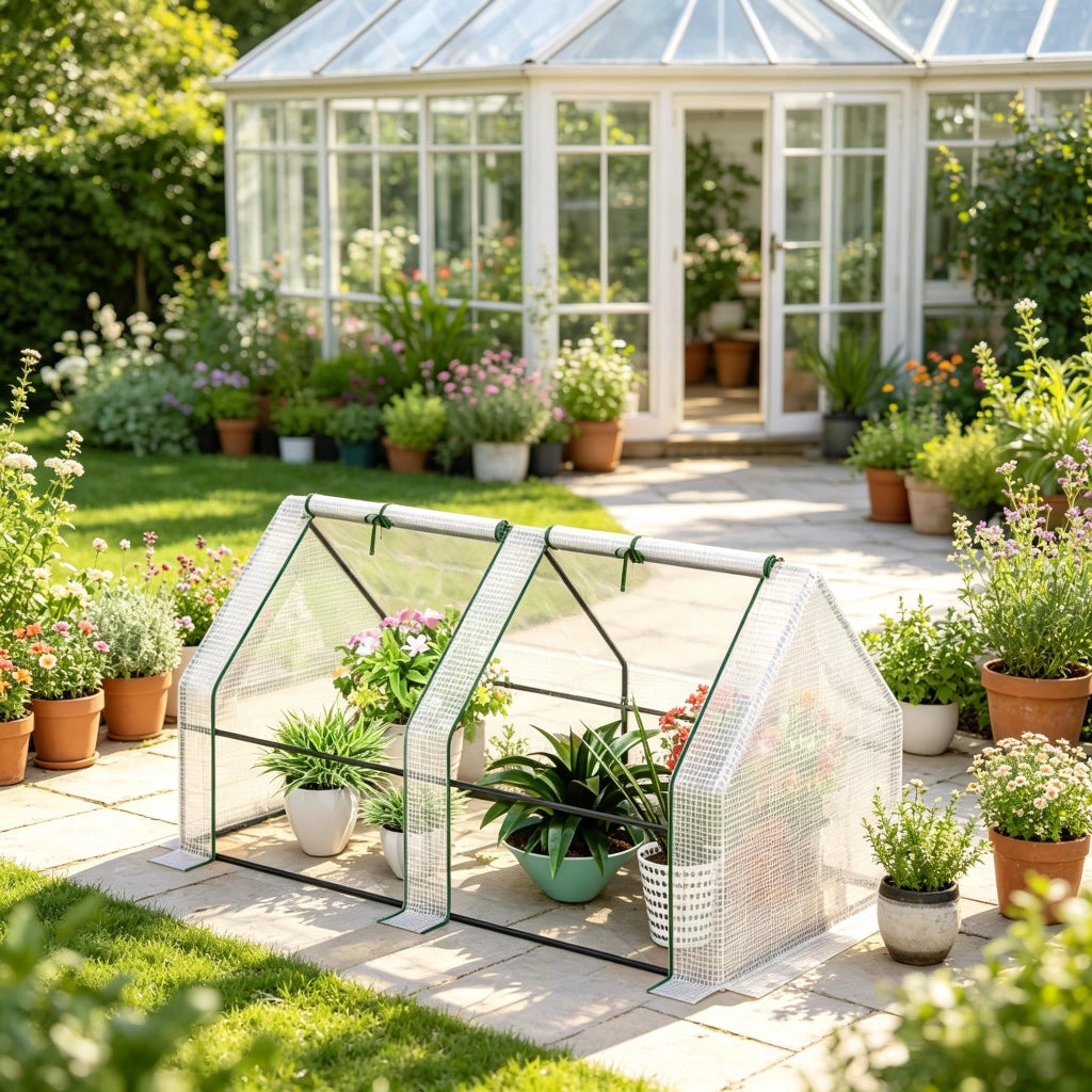 Tenda protettiva per piante dal design pratico, serra in alluminio per il giardino, mini serra compatta (solo con mini serra)