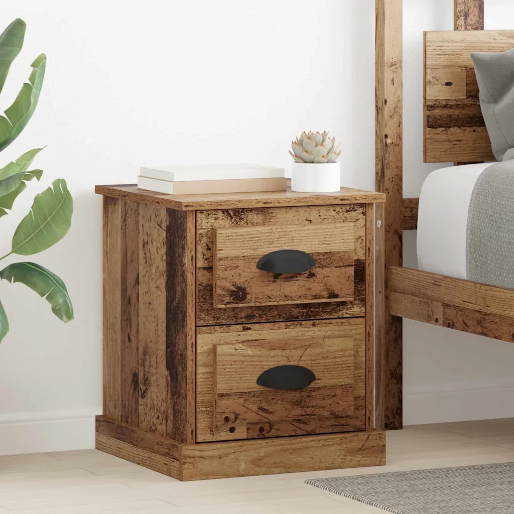 Set di 2 Comodini | Armadio da Notte | Mobiletto da notte Legno vecchio 39 x 39 x 47.5 cm