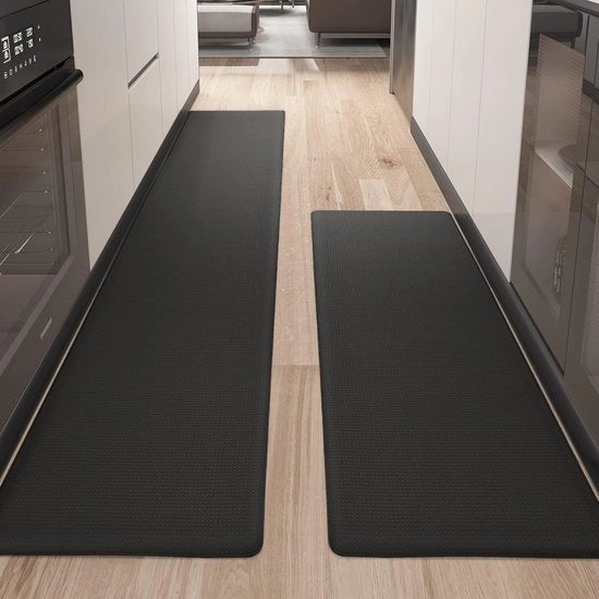 Pavimento in gomma per cucina, 2 pezzi, asciugabile, antiscivolo, con fondo in gomma oleofratta e impermeabile, pavimento per cucina e sala da pranzo, (44 x 120 cm + 44 x 240 cm)