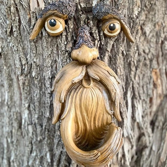 Decorazioni per giardino uniche e divertenti, ornamenti per alberi in resina e decorazione per giardino in legno