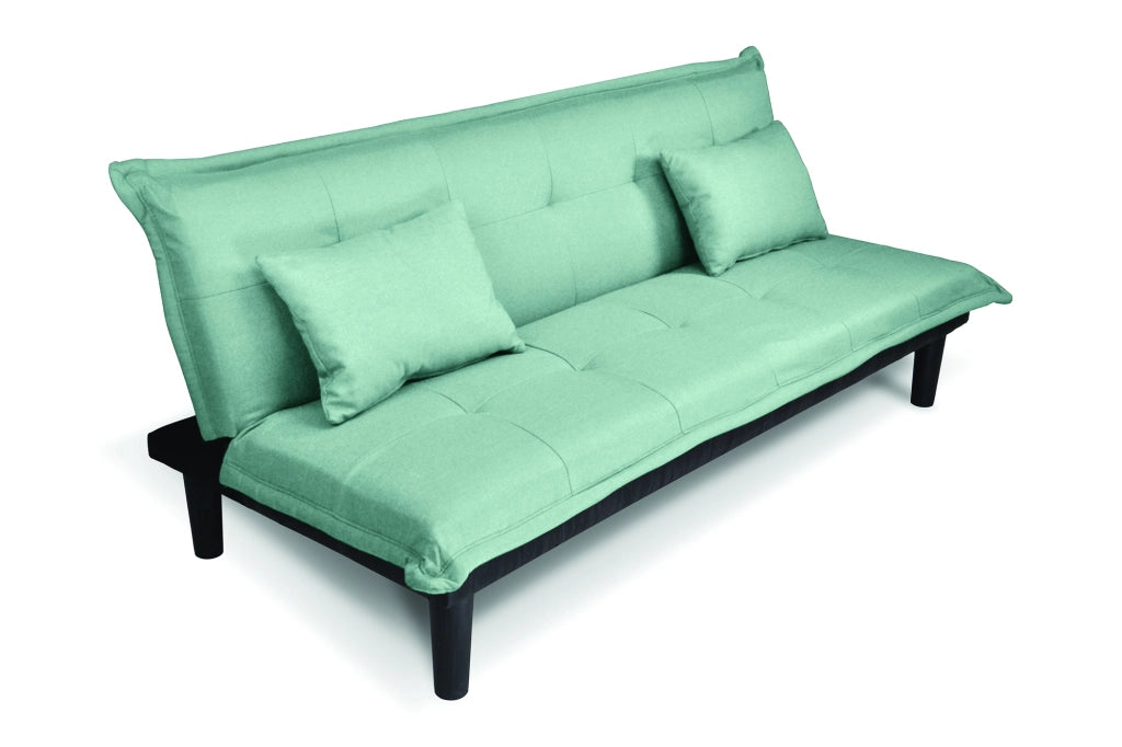 Divano letto clic clac, divanetto Russell in tessuto vellutato verde tiffany DL-RU20FB