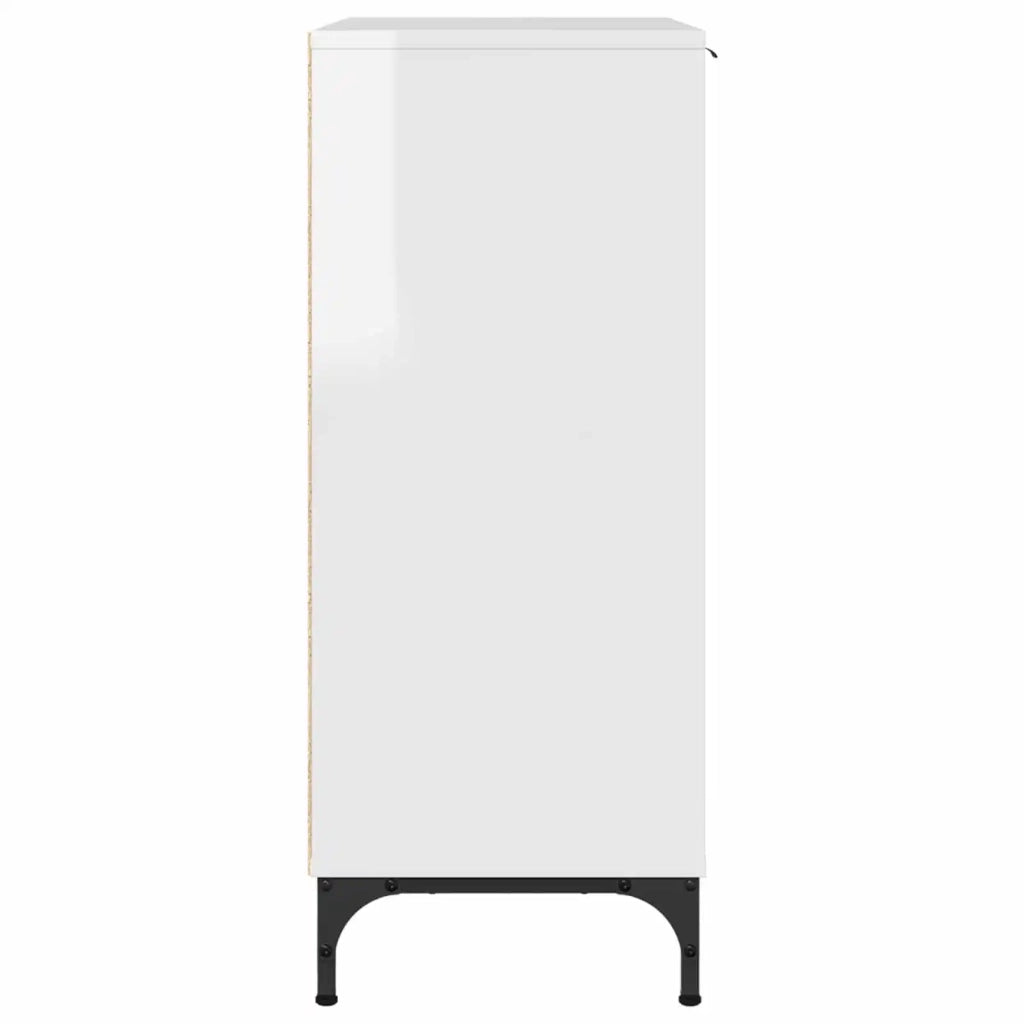 Credenza Bianco Lucido 89,5 x 33 x 82 cm Legno multistrato 883458