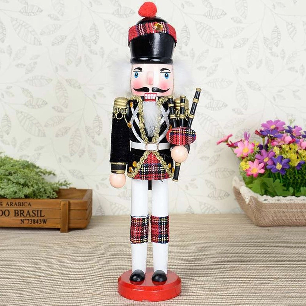 Trade Shop - Soldato Schiaccianoci Di Natale In Legno 30 Cm Decorazioni Addobbi Natalizi -