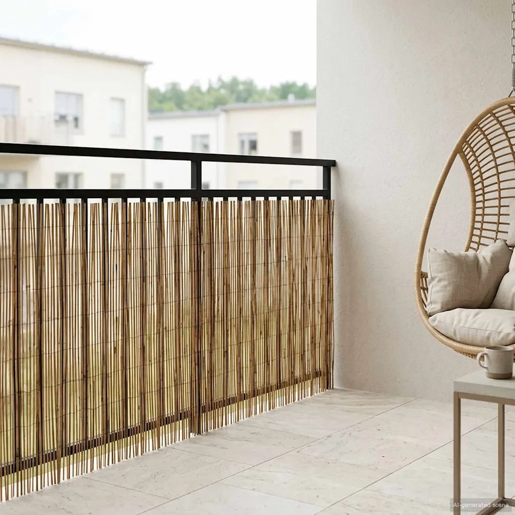 Recinzione per Giardino Carbonizzato 1000 x 90 cm Giunco 42031267