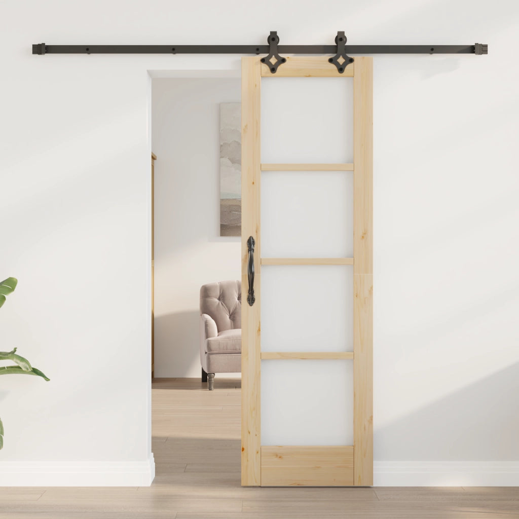 Set di porte scorrevoli  con set di accessori 61x198.5 cm in legno massello di pino