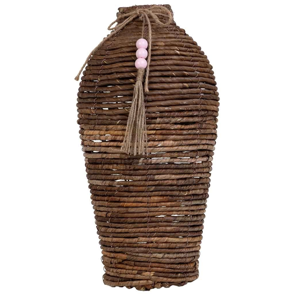 Vaso in foglia di banano naturale marrone, D25x47,5h cm