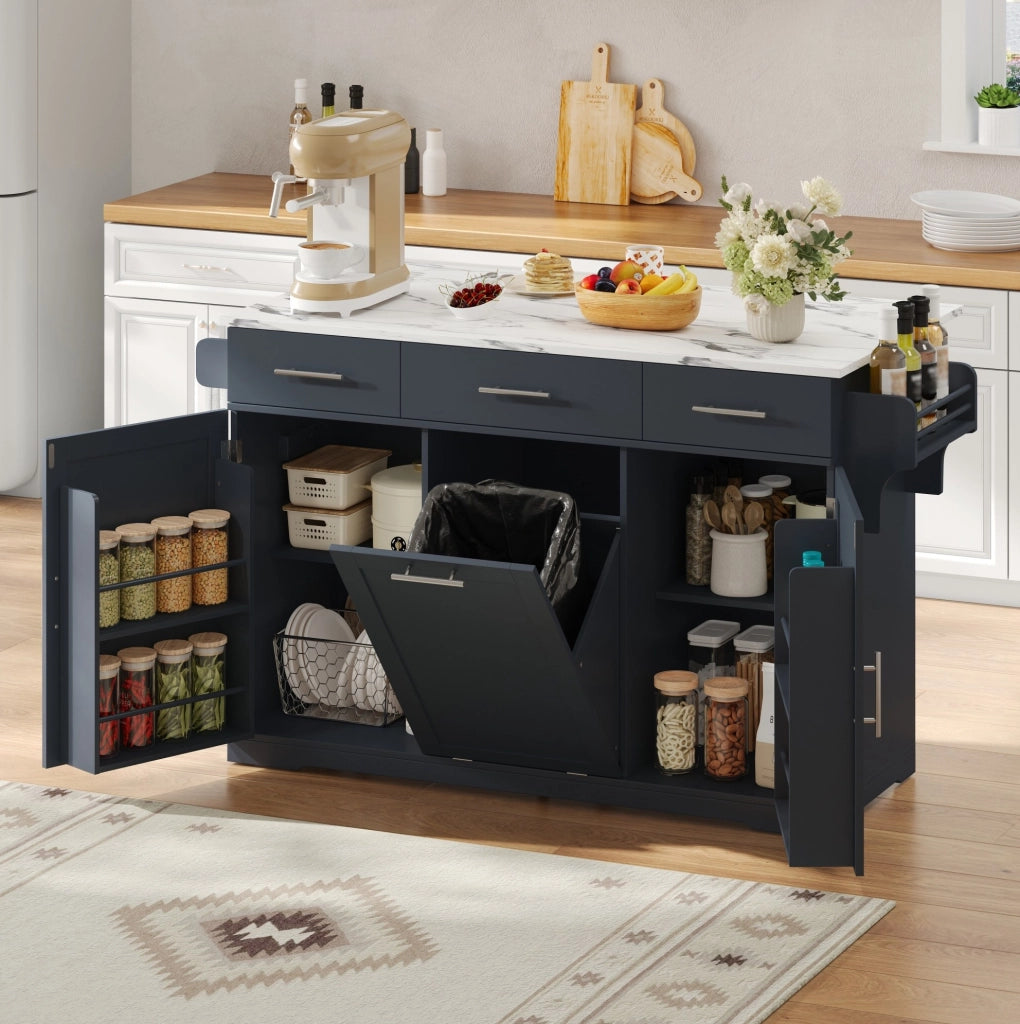 Isola cucina mobile con piano ribaltabile 136x50(75)x92 cm; grigio in MDF