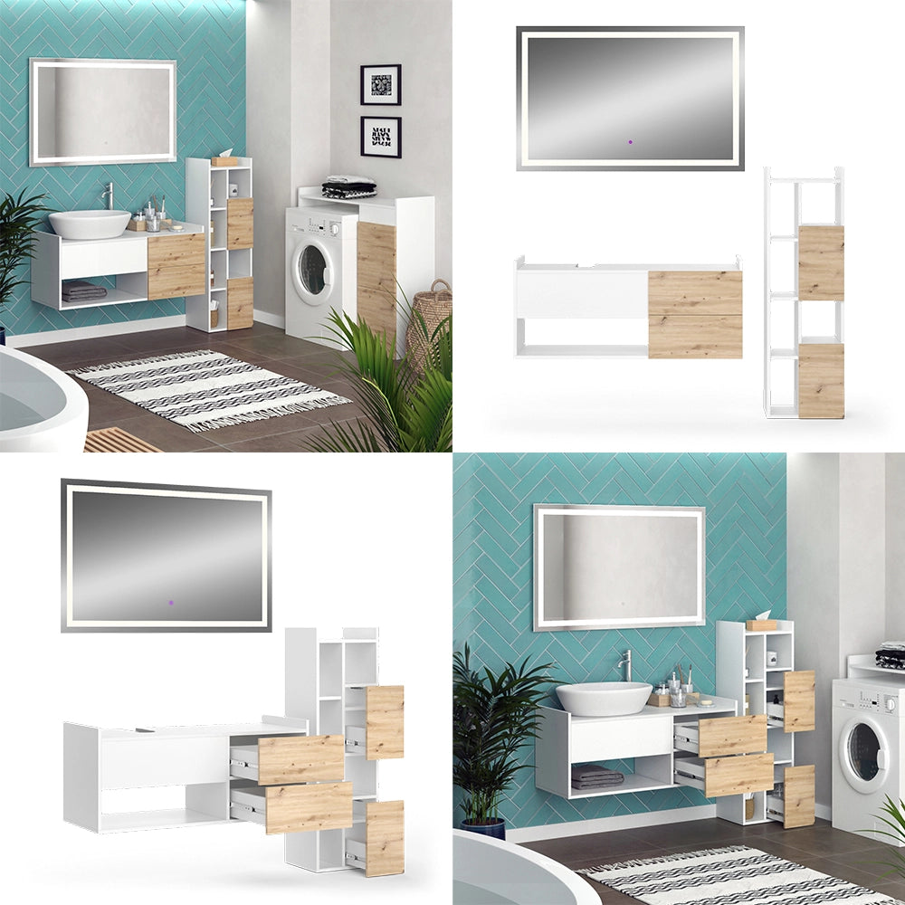 Vicco Set di mobili da bagno Bianco 3 parti