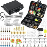 Set di Accessori per Pesci di Fiume e di Mare con 204 Pezzi, Inclusi Ammaccature, Pesetti, Viti e Sostegni.