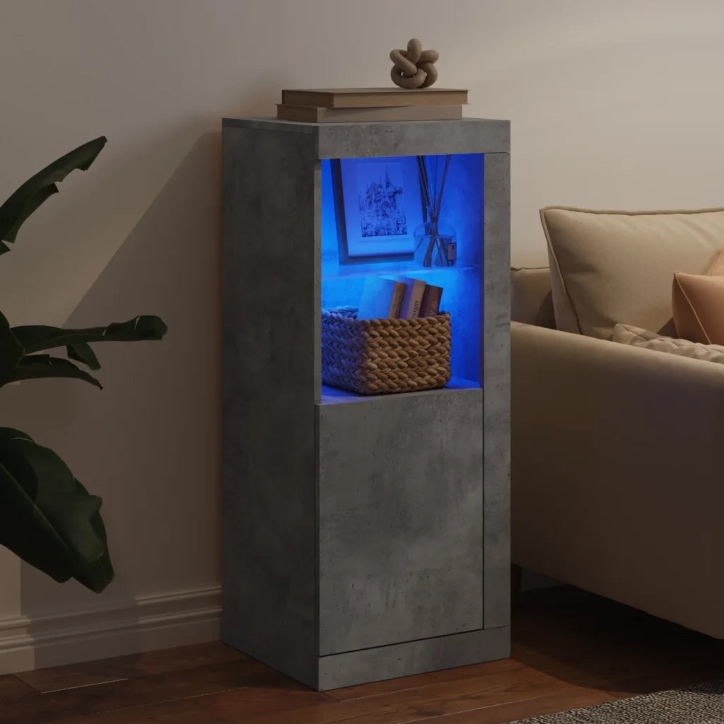 Credenza con Luci LED Grigio Cemento 41x37x100 cm 836647