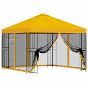 Gazebo | Pergolato da giardino con pareti laterali 3 x 3 m Giallo