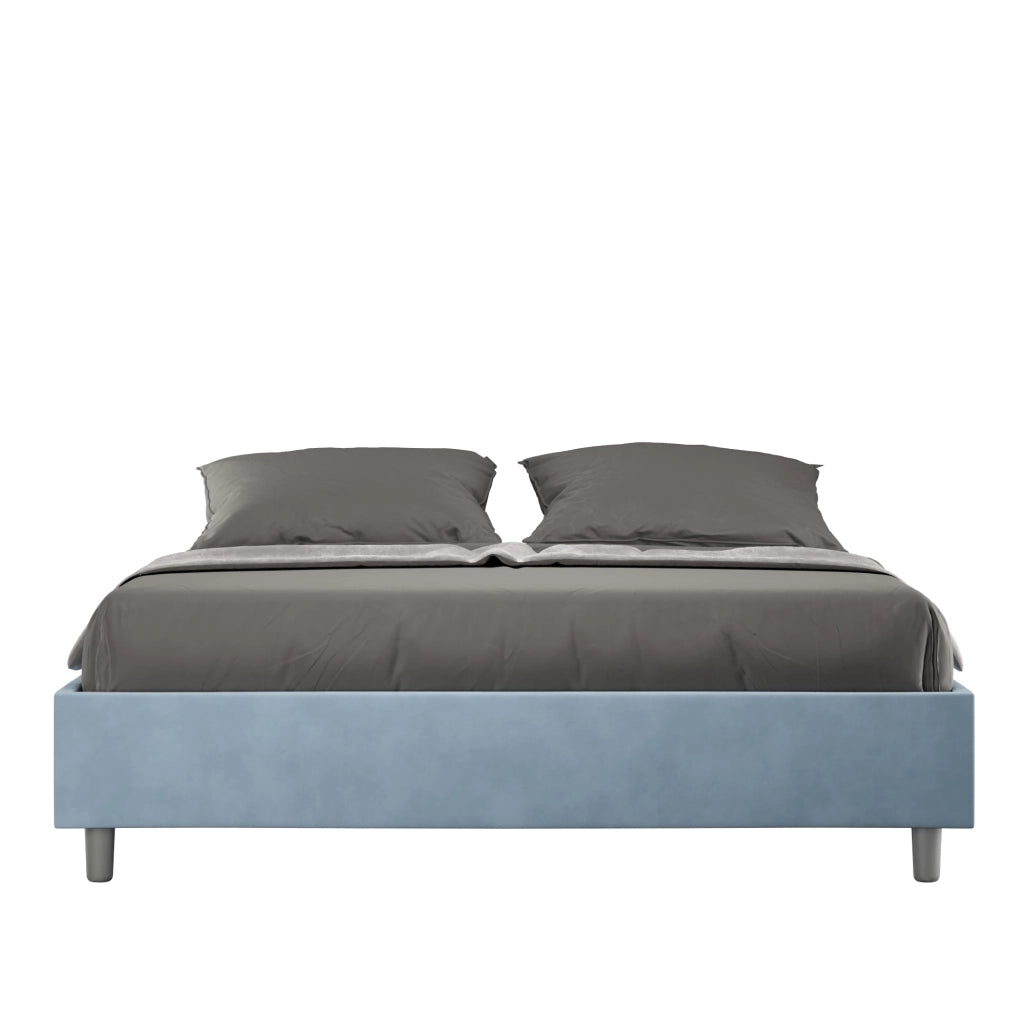 Letto Matrimoniale Large Sommier 180x190 cm Senza Rete Azelia Azzurro