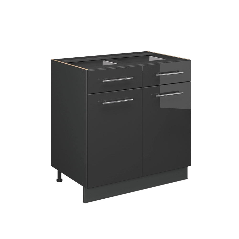 Vicco Mobiletto base per cucina Antracite lucido 80 cm , PL Rovere