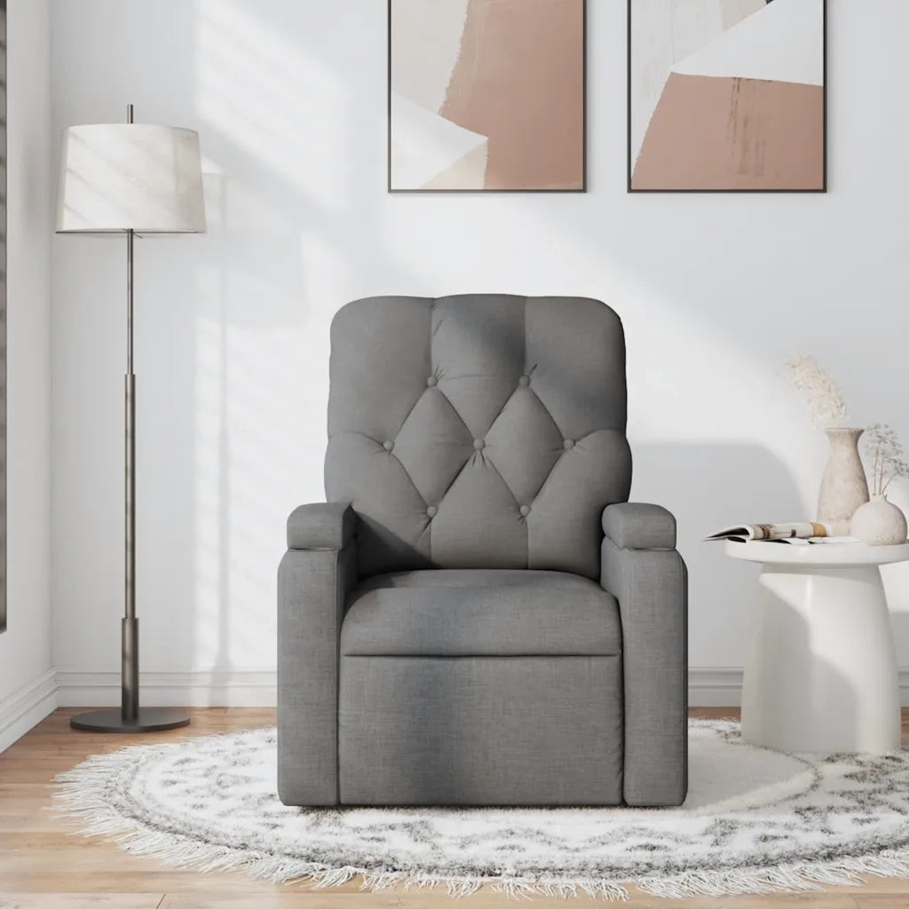 Poltrona Massaggiante | Sedia Relax Reclinabile Grigio Scuro in Tessuto