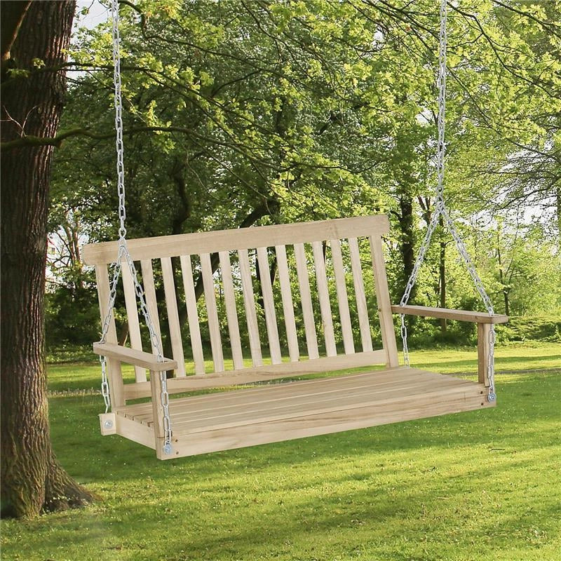 DONDOLO PER ESTERNO SOSPESO PER 2 PERSONE IN LEGNO 119 X 65 X 61 CM