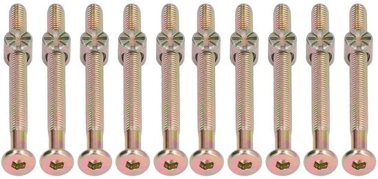Set di Viti per Culla per Bambini in Acciaio Inossidabile - 10 Viti - M6 x 40mm - Viti per Culla - Viti per Culla per Bambini - Giallate