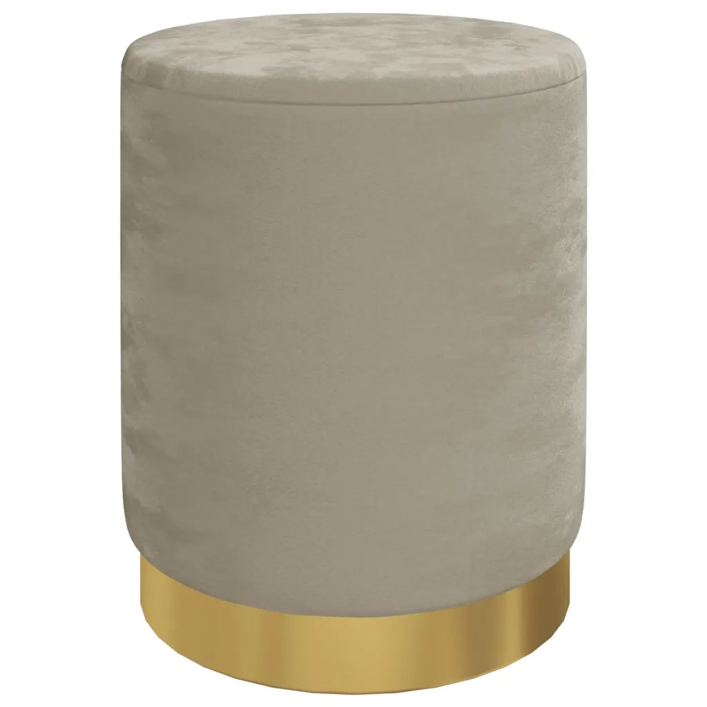 Sgabello Rotondo con Contenitore Grigio Scuro in Velluto 31 x 37 cm CFW7018085