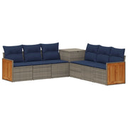 Set di divani 7 pcs Grigio e Blu Navy 3448889
