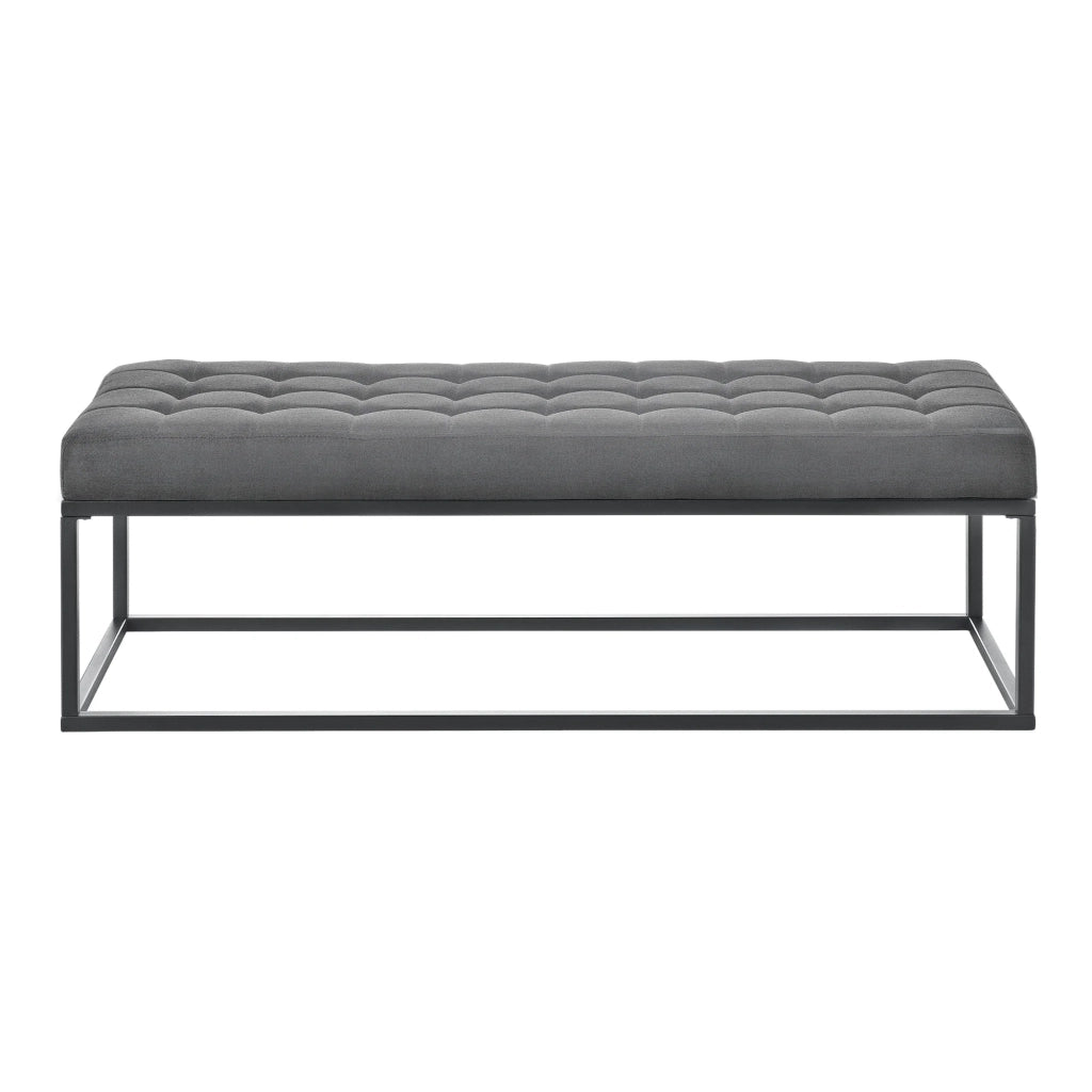 Sgabello imbottito 120 x 40 x 38 cm grigio 03_0008714