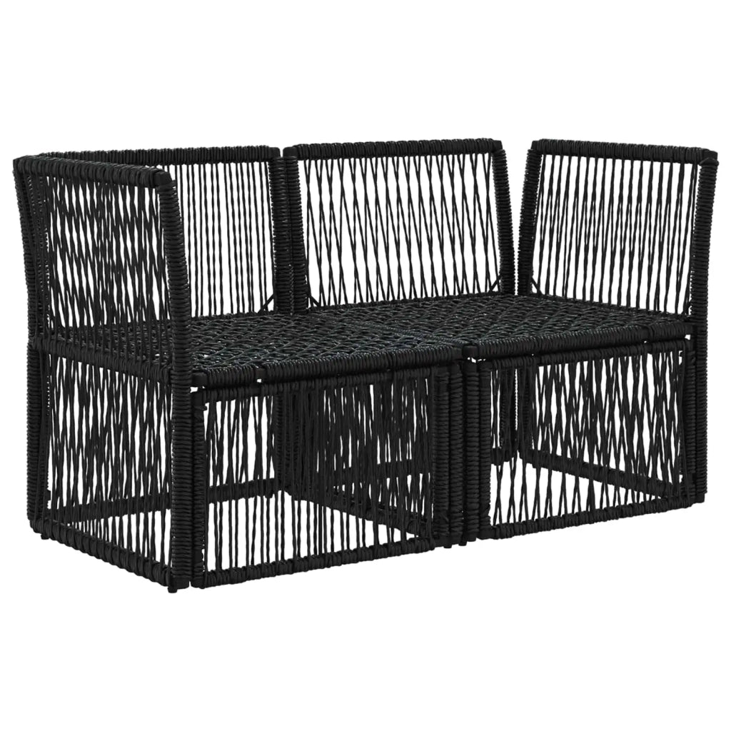Divano da giardino 2-Numero di posti Nero polyrattan 42026695