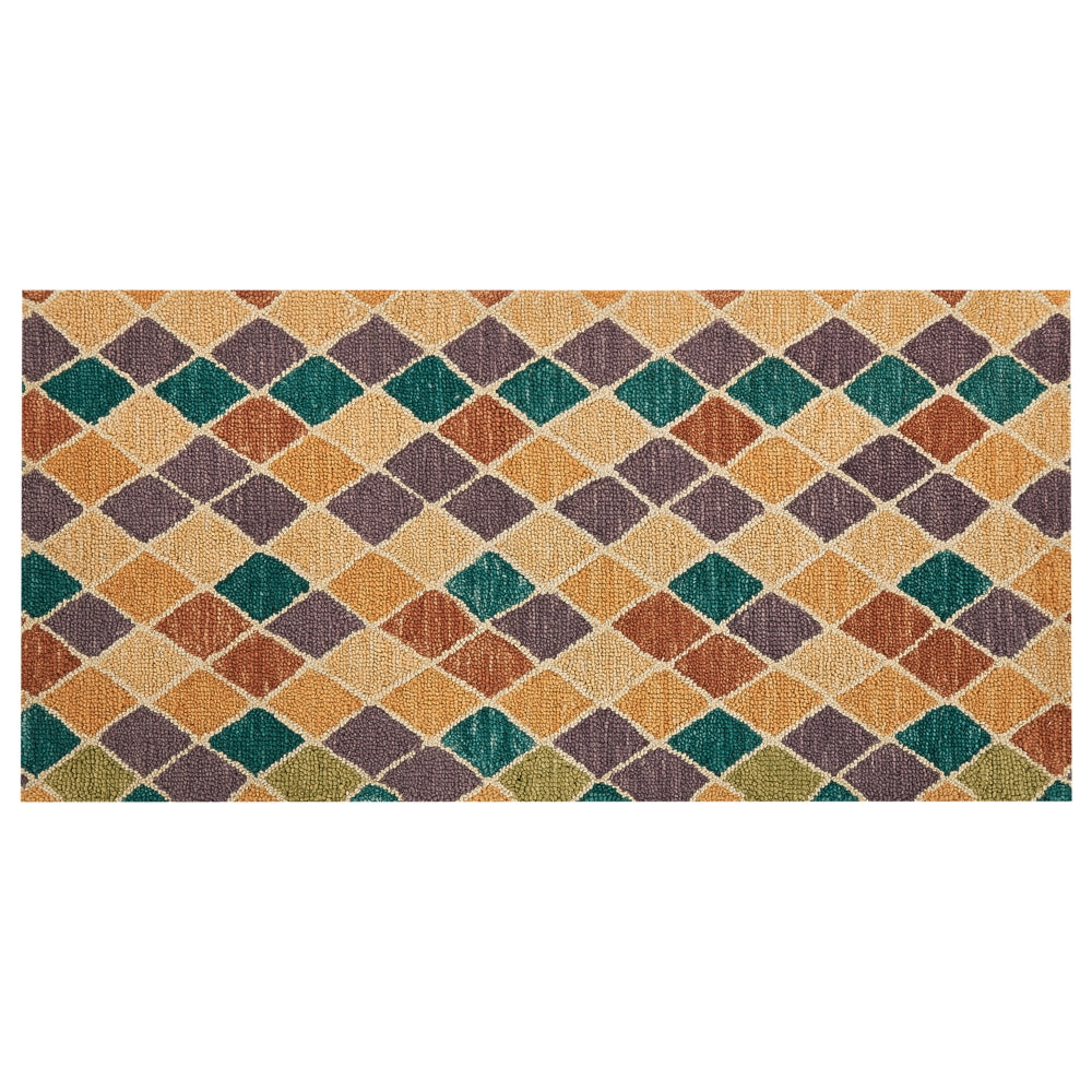 Tappeto moderno con motivo geometrico 80 x 150 cm multicolore camera da letto salotto