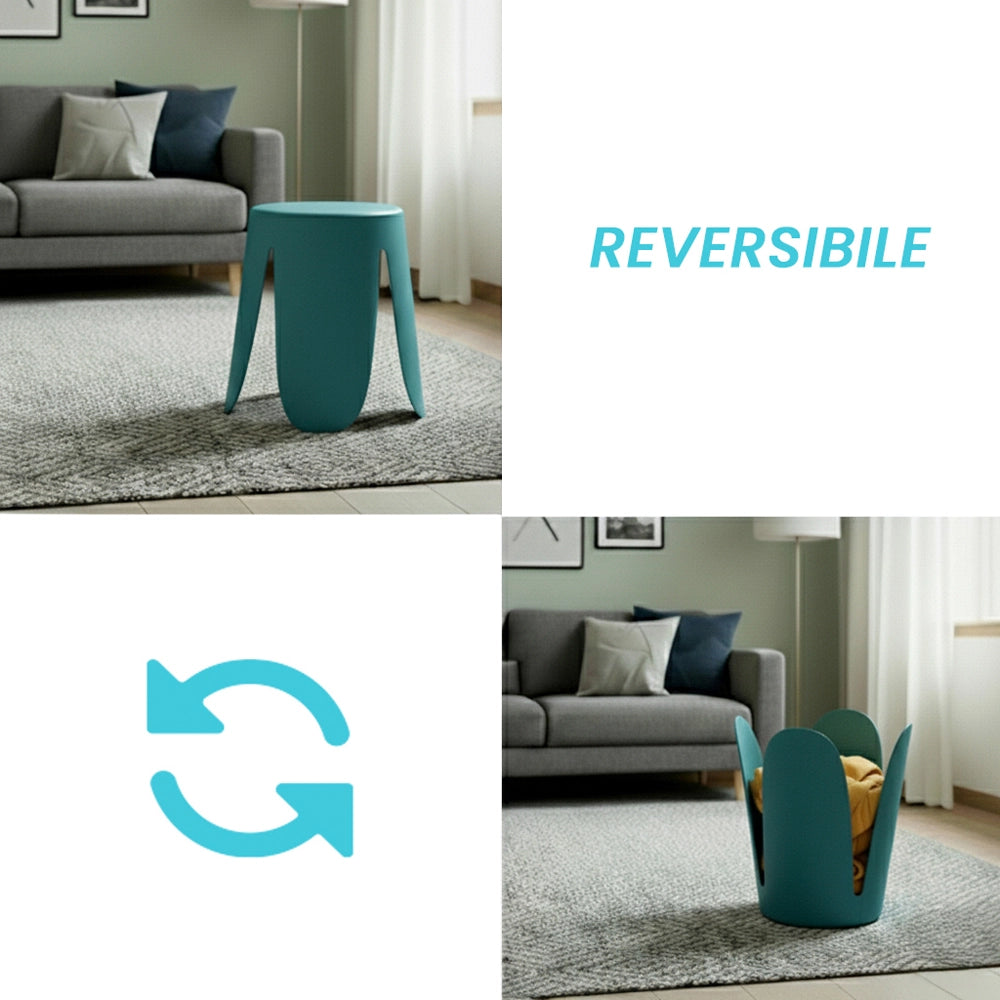 Sgabello per il bagno verde petrolio con seduta imbottita e piedini antiscivolo Flores