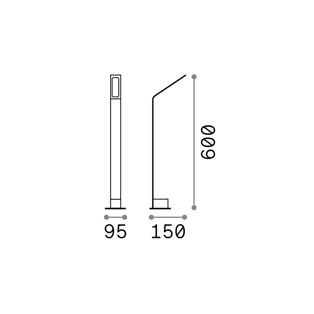 Piantana Moderna Agos Alluminio Antracite Led 6,5W 3000K 60Cm