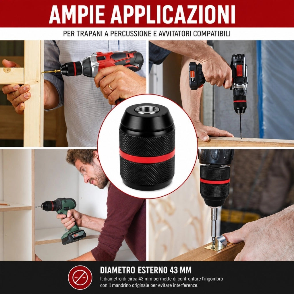 Mandrino Autoserrante Trapano 2-13 mm Attacco Filettato  1/2-20UNF 82203