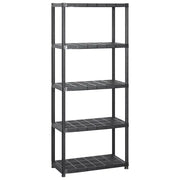 Scaffale a 5 Ripiani Nero 213x38x170 cm in Plastica CFW6646481