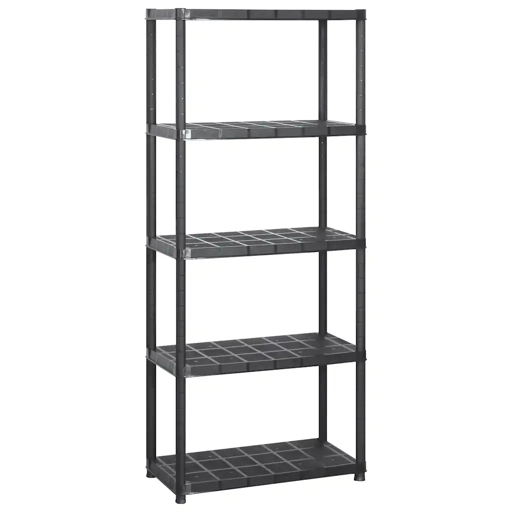 Scaffale a 5 Ripiani Nero 213x38x170 cm in Plastica CFW6646481