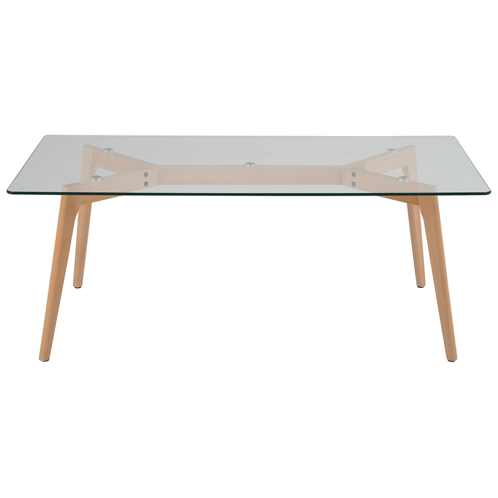 Tavolino basso da caffè con piano in vetro 120 x 60 cm Rettangolare Scandinavo Moderno