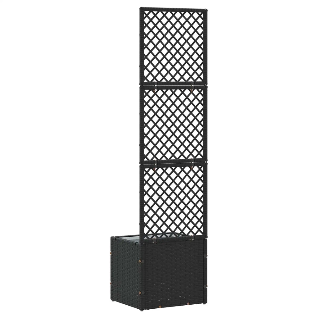 Vaso da giardino-Fioriera Esterno-Contenitore per Piante Nero 35 x 30 x 135 cm Metallo