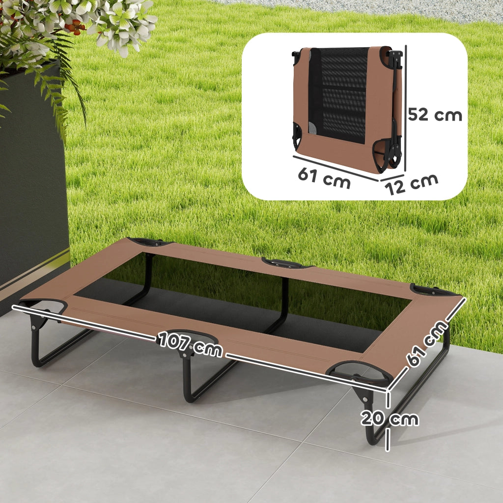 Letto per cani rialzato portatile con rete traspirante ¨C zephmum ¨C marrone