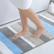 Matrice antiscivolo per bagno, morbida, alta densità, assorbente, lavabile, matrice per bagno con microfibra soffice, 60 x 90 cm, blu/grigio