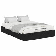 Letto matrimoniale | Letto per adulti | Letto ottomano con archiviazione Rovere Nero 203 x 120 x 25 cm