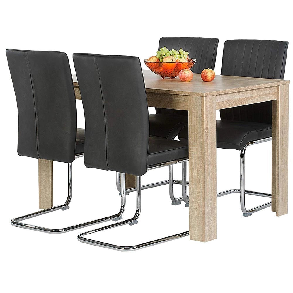 Tavolo da Pranzo Cucina Rettangolare Moderno in Legno MDF 120x80x74cm Acero