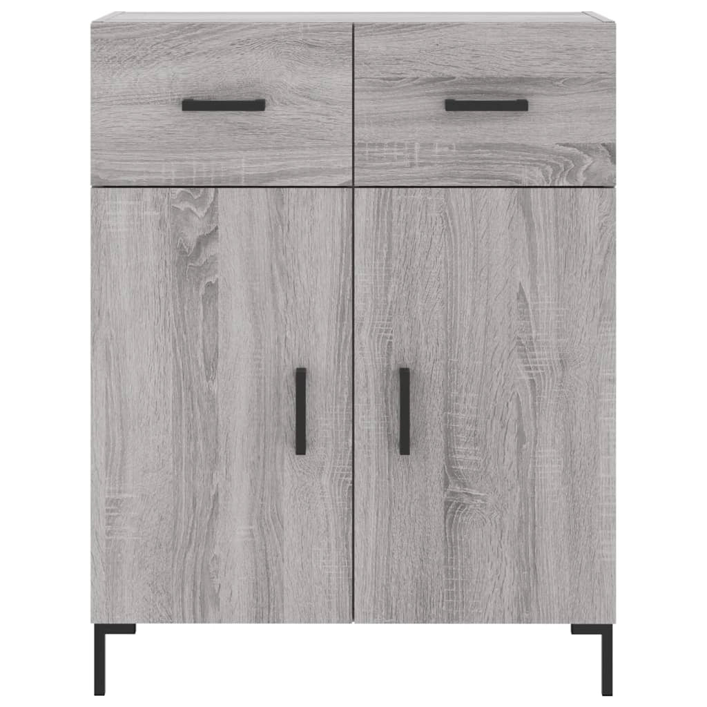 Buffet credenza cassettiera armadio mobile contenitore organizer cucina soggiorno salotto rovere Sonoma alto 69,5 x 34 x 180 cm legno ingegnerizzato grigio 02_0035422